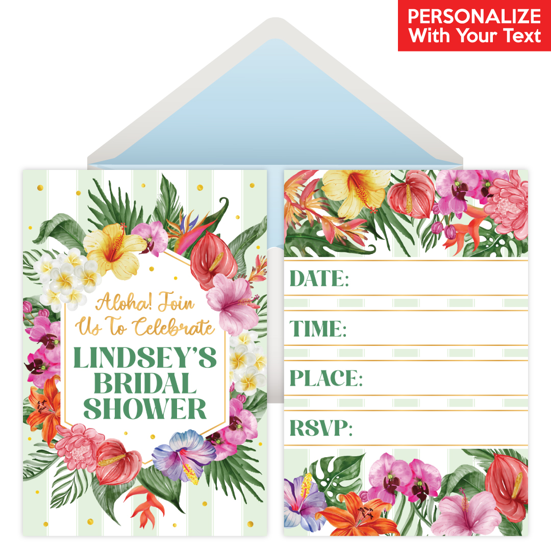 Chic Aloha PERSONALIZED Invitations - 8 Pk
