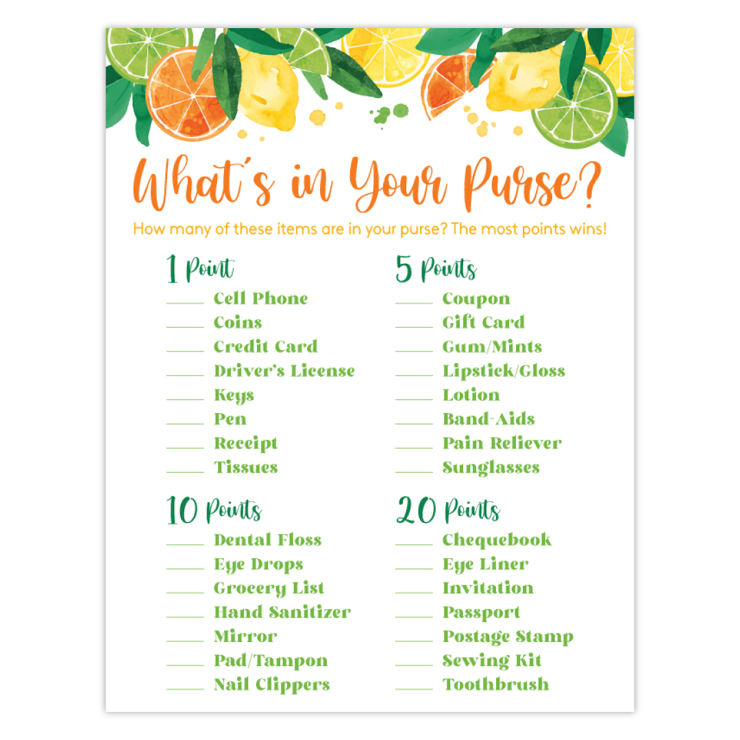 What's In Your Purse Game Printables | Instant Download – LittleSizzle