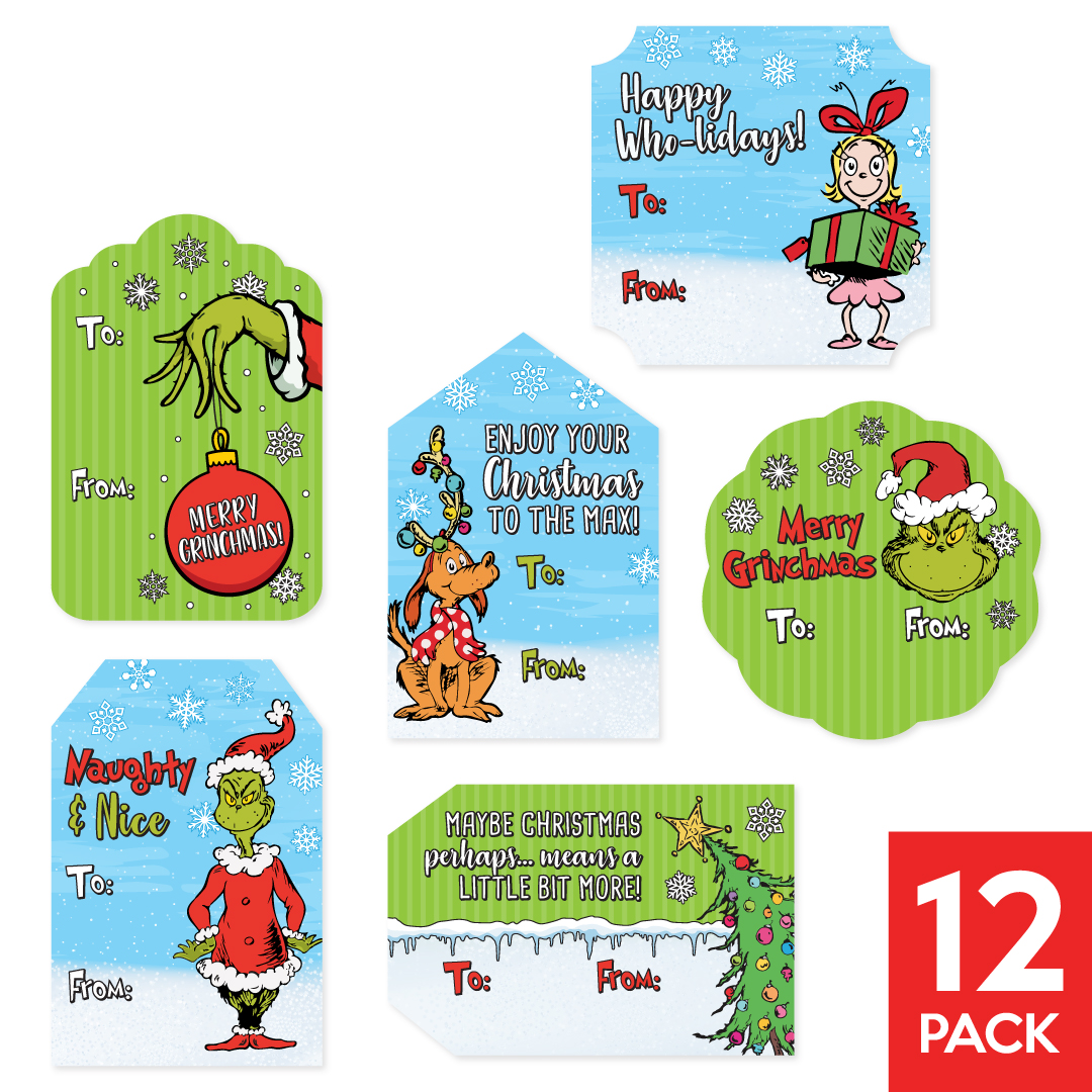 60% OFF: The Grinch 3 Christmas Adhesive Labels 12pk Party Supplies Canada  - Open A Party