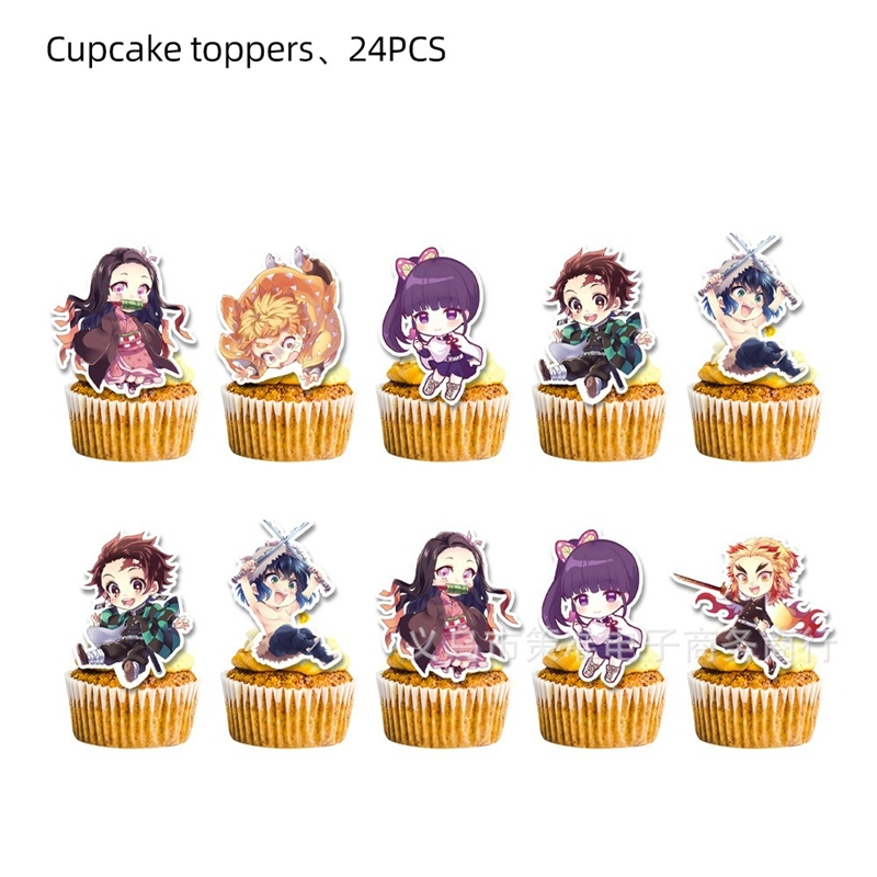 Demon Slayer Cupcake/Food Picks - 24 PACK