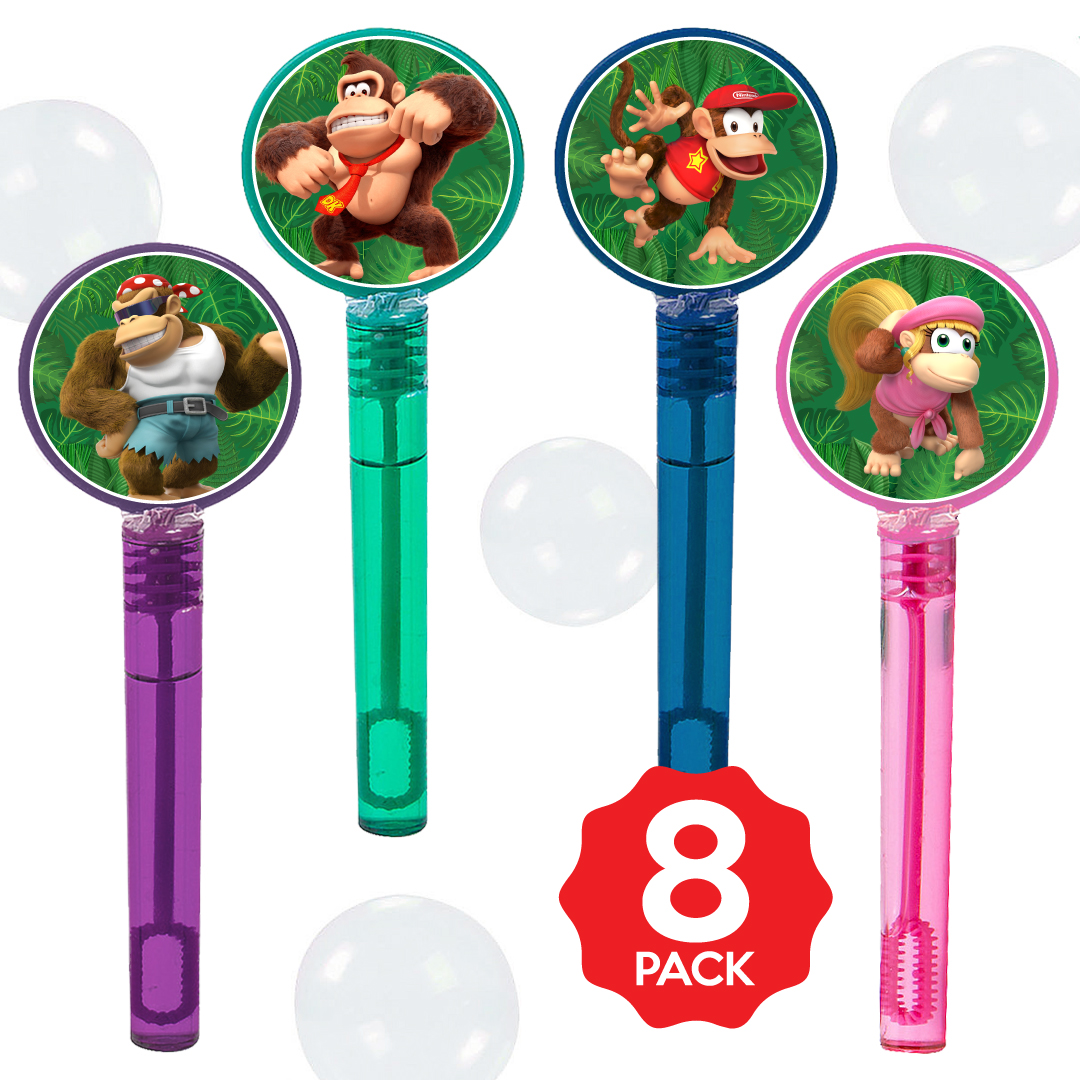 Donkey Kong Bubble Bottles w/Wands - 8 PACK