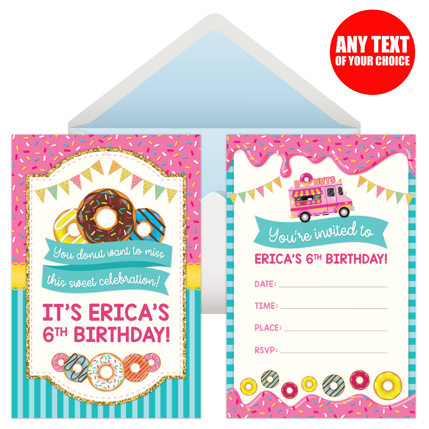 Donut Personalized Invitations 8 Pk Party Supplies Canada Open A Party - roblox personalized invitations 8 pack party supplies canada open a party