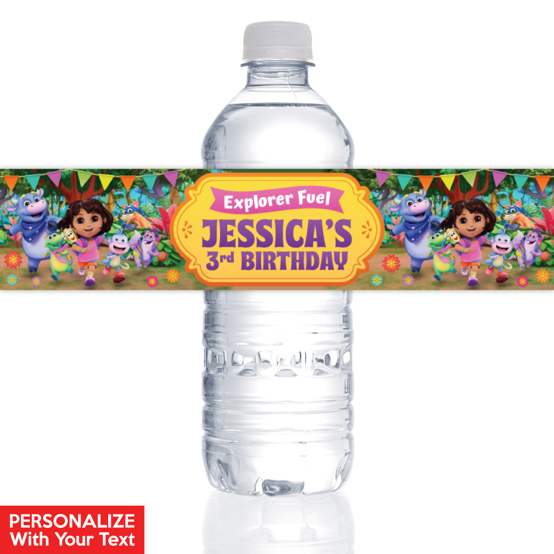*Dora Fun 3D PERSONALIZED VINYL Bottle Labels - 10 PK