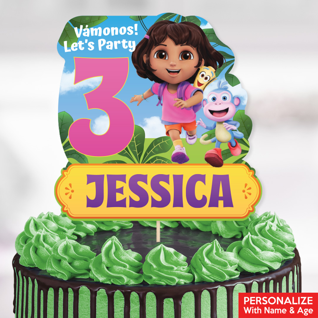 Dora PERSONALIZED Name & Age Cake Topper