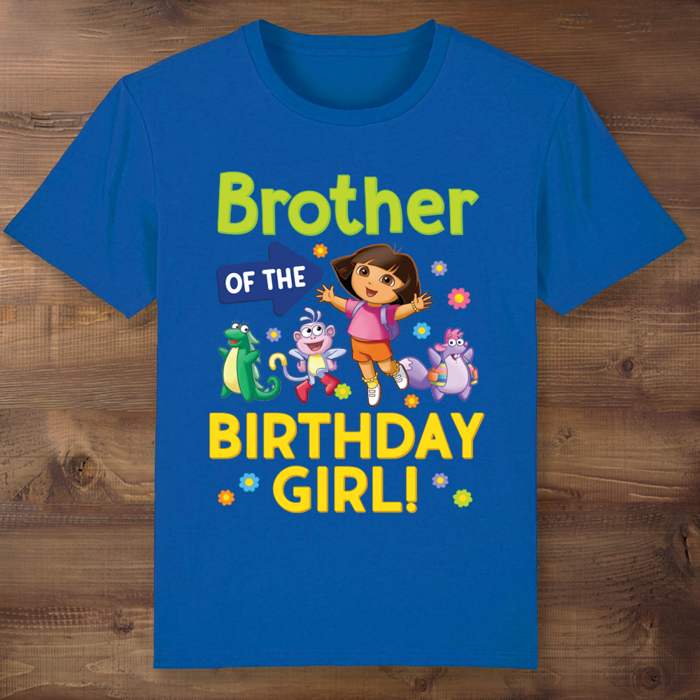 Brother of the Birthday Girl Dora Blue T-shirt