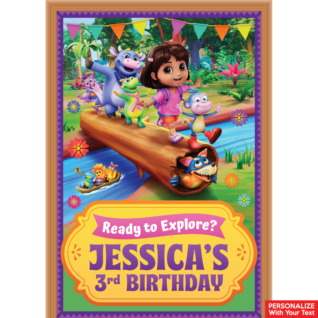 Dora Fun 3D PERSONALIZED Giant Vinyl Keepsake Door Sign