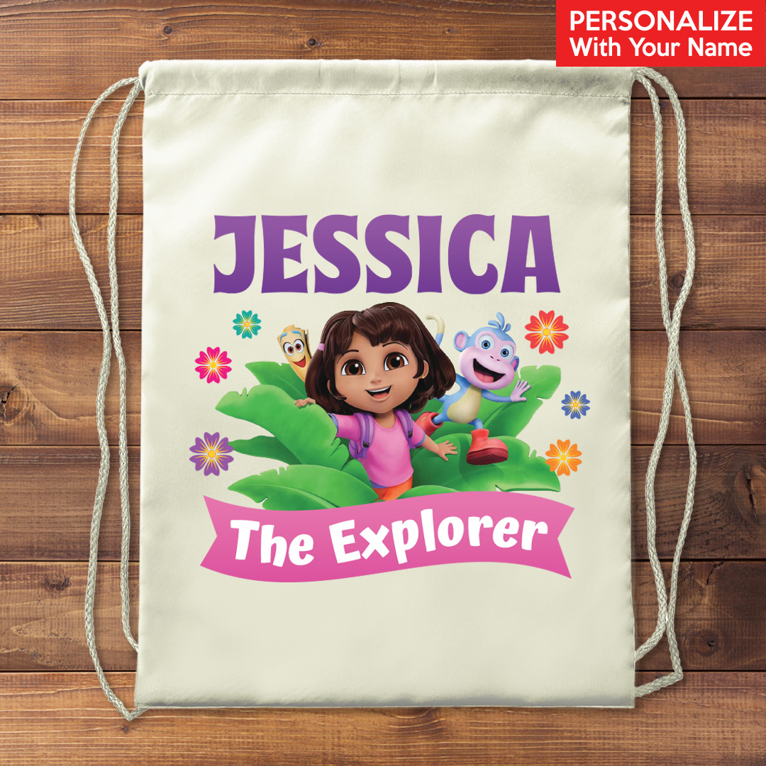 Dora Fun 3D Personalized Drawstring Backpack