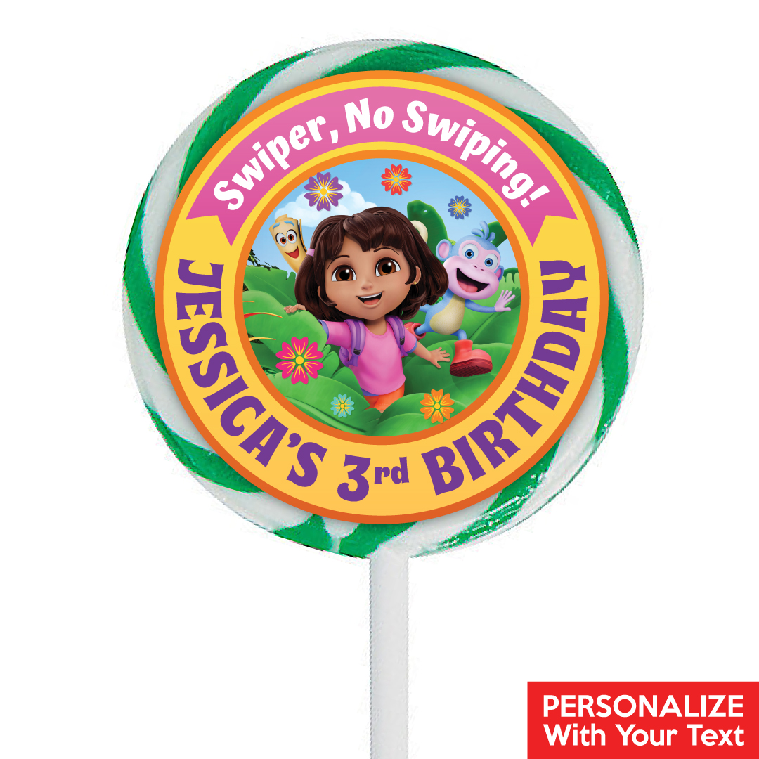 *Dora Fun 3D PERSONALIZED Lollipops - 12 Pk