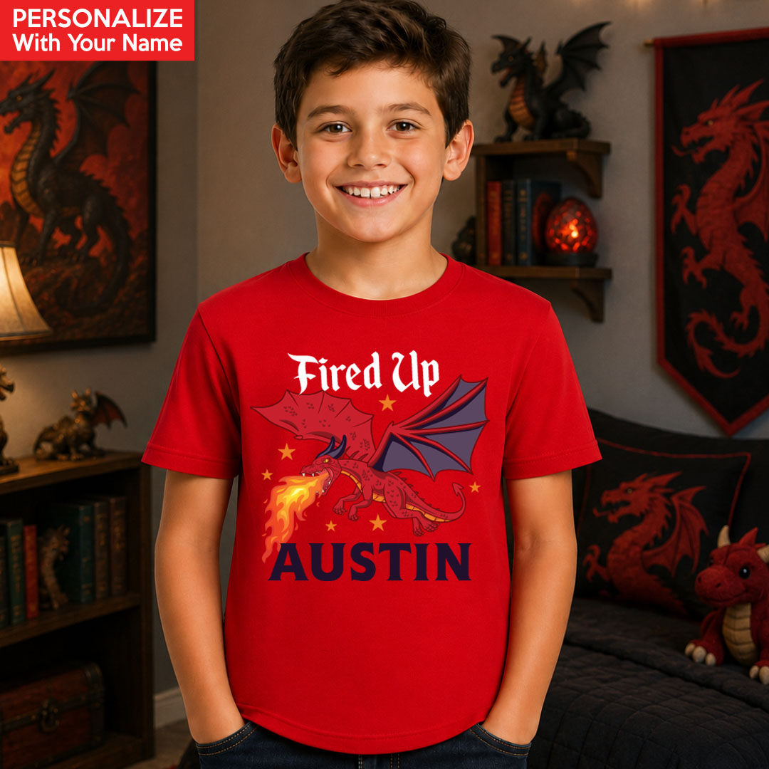 Dragon Personalized Red T-shirt