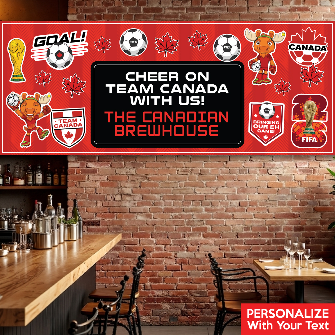 Canada FIFA World Cup Soccer PERSONALIZED Vinyl Banner