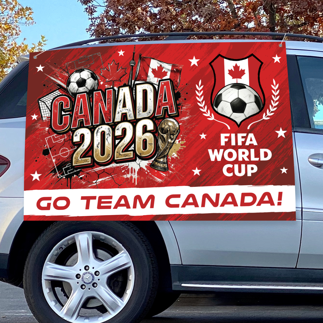 FIFA World Cup Team Canada Large Vinyl Car Banner w/Grommets