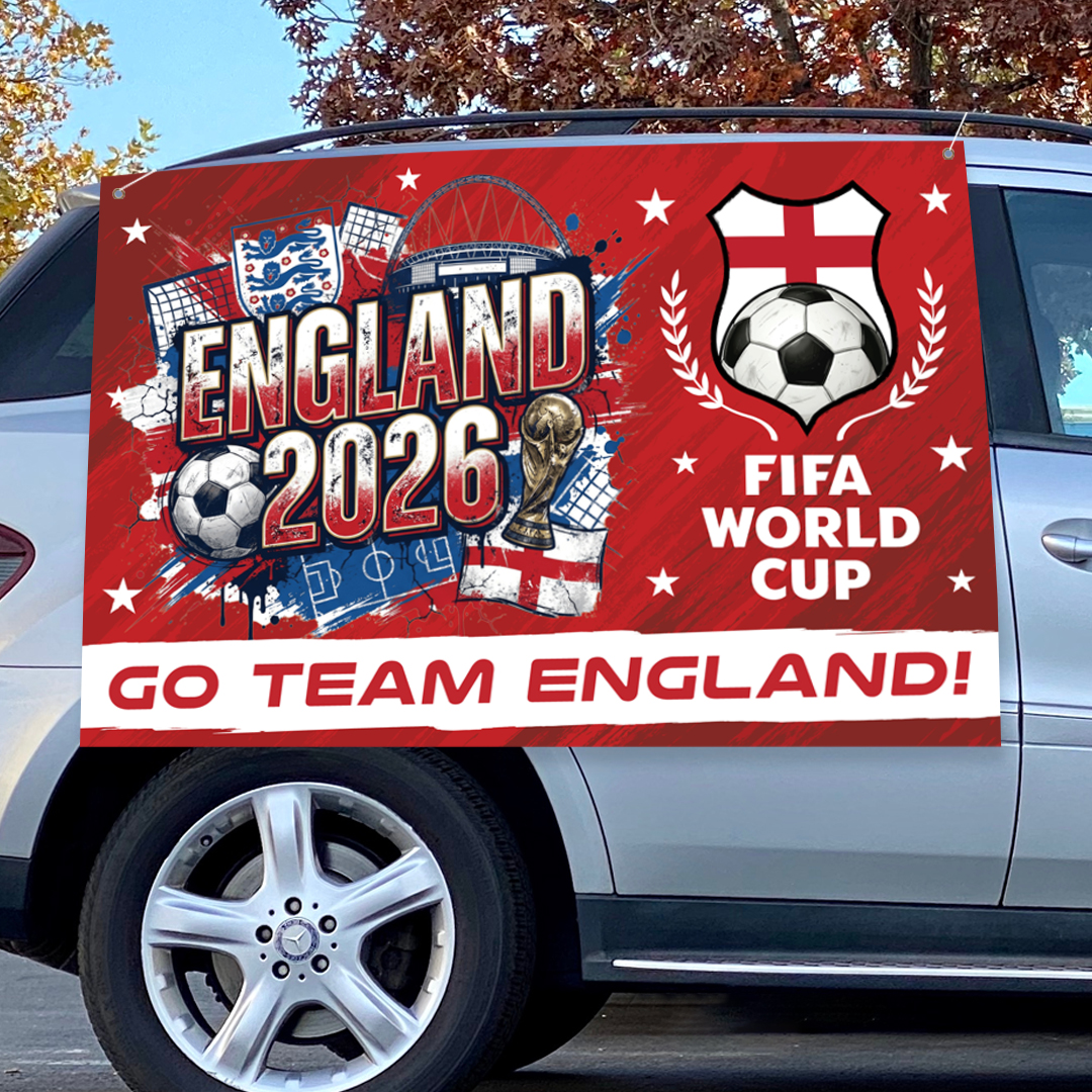 FIFA World Cup Team England Large Vinyl Car Banner w/Grommets