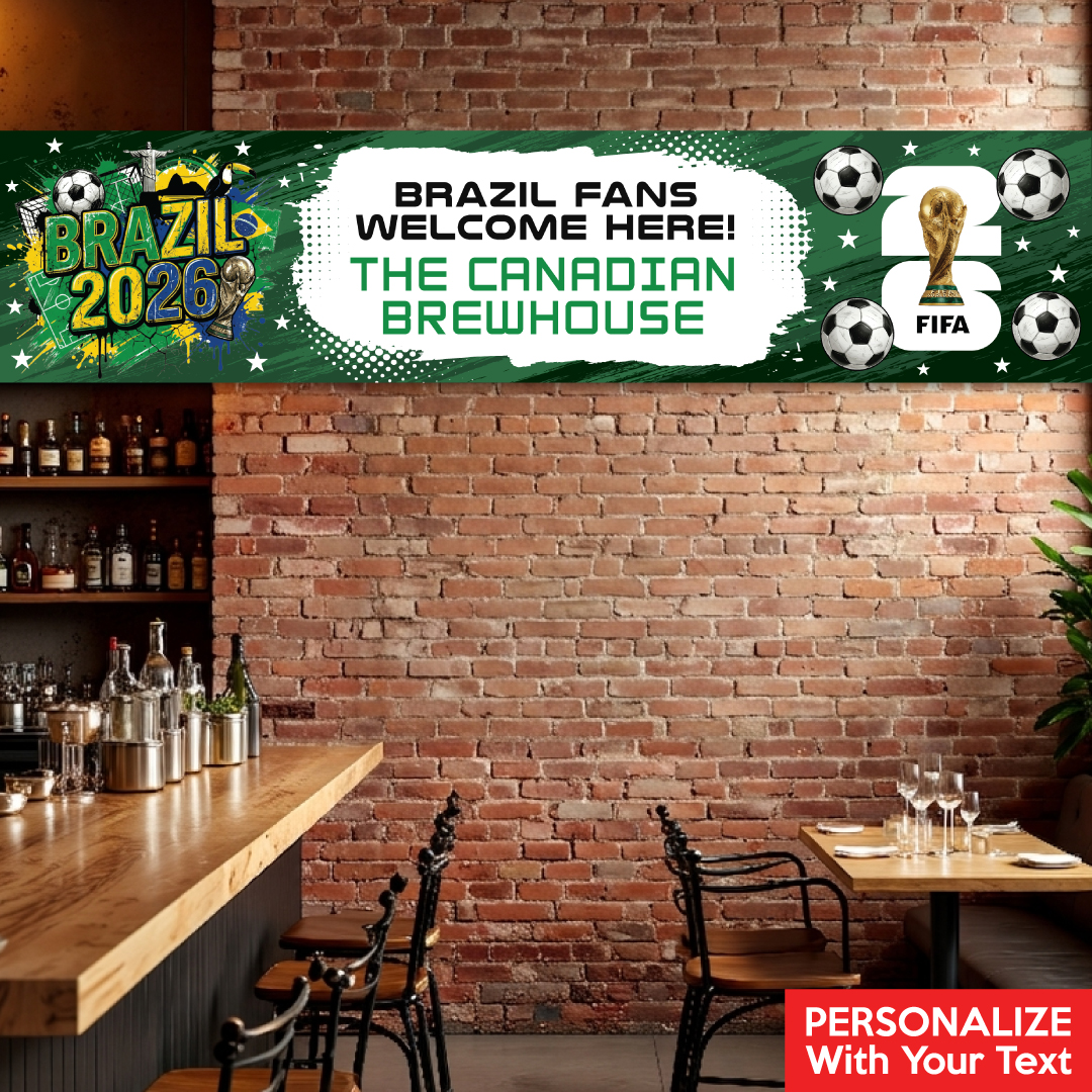 Brazil FIFA World Cup Soccer PERSONALIZED Banner