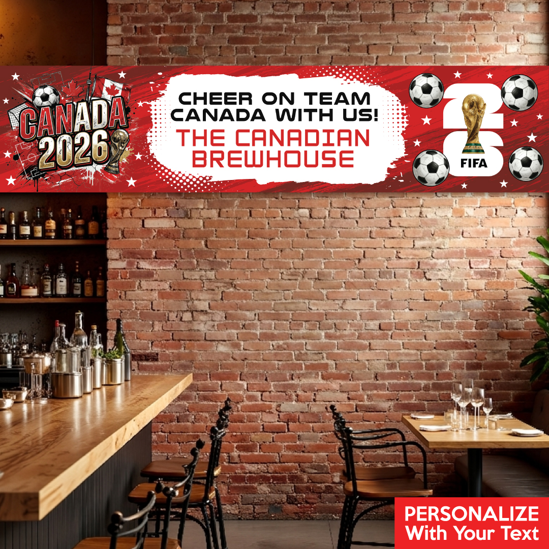 Canada FIFA World Cup Soccer PERSONALIZED Vinyl Banner