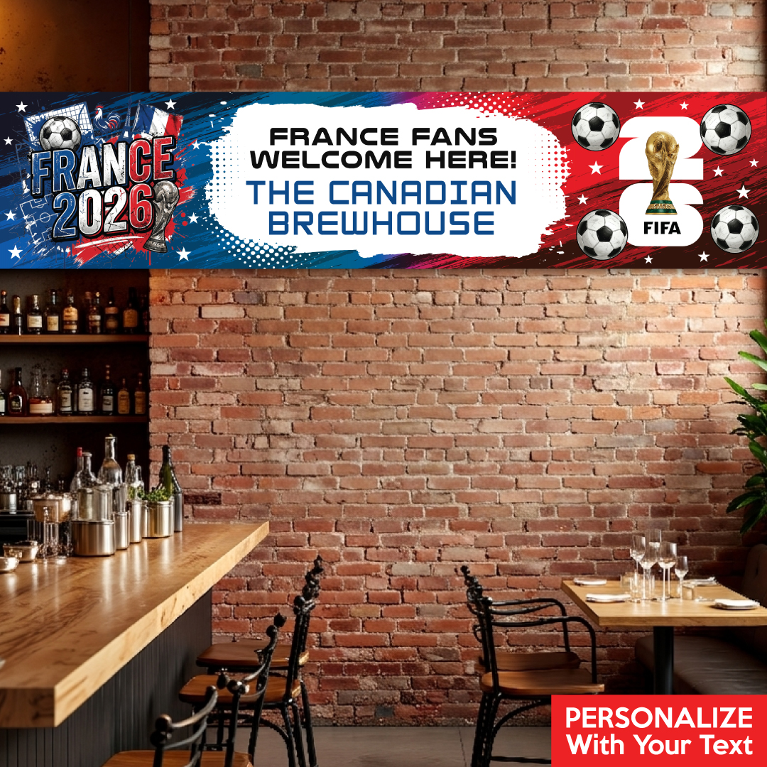 France FIFA World Cup Soccer PERSONALIZED Vinyl Banner