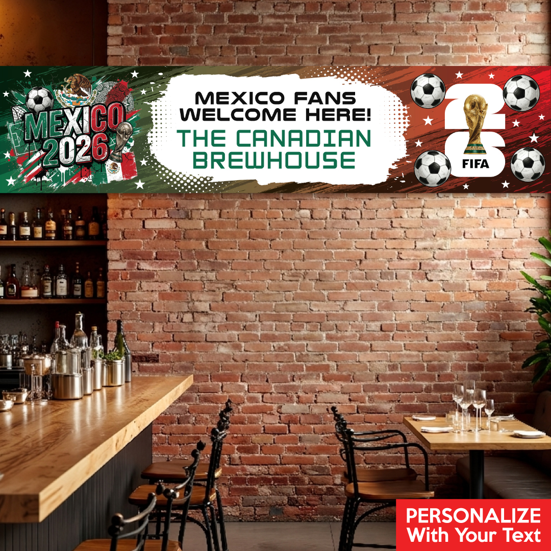 Mexico FIFA World Cup Soccer PERSONALIZED Vinyl Banner