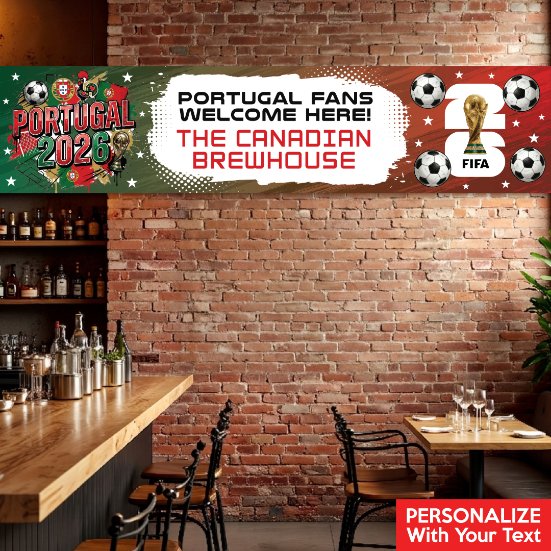 Portugal FIFA World Cup Soccer PERSONALIZED Vinyl Banner