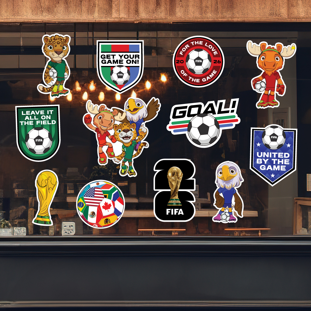 FIFA World Cup 2026 Huge Window Vinyl Decals 12pk