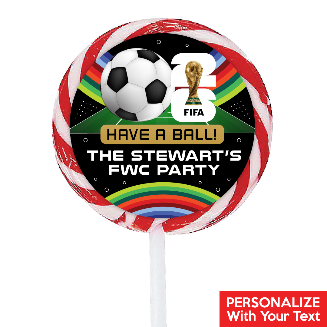 FIFA World Cup Soccer PERSONALIZED Lollipops - 12 Pk