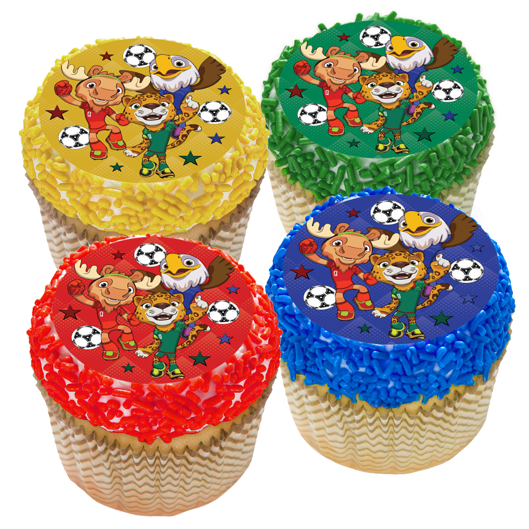 FIFA World Cup Mascot Soccer Cupcake Icing Toppers 12pk