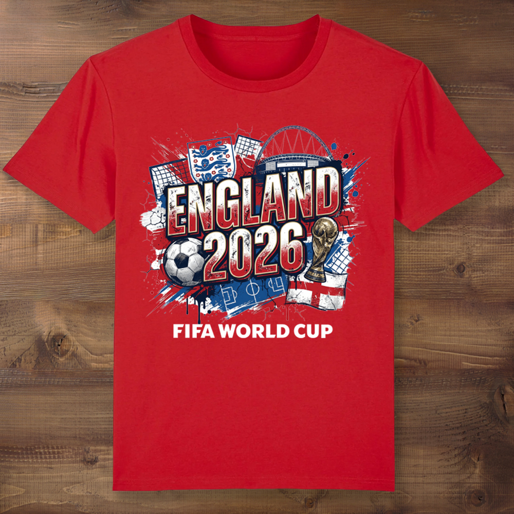 England World Cup Soccer Red T-shirt