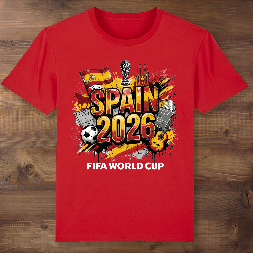 Spain World Cup Soccer Red T-shirt