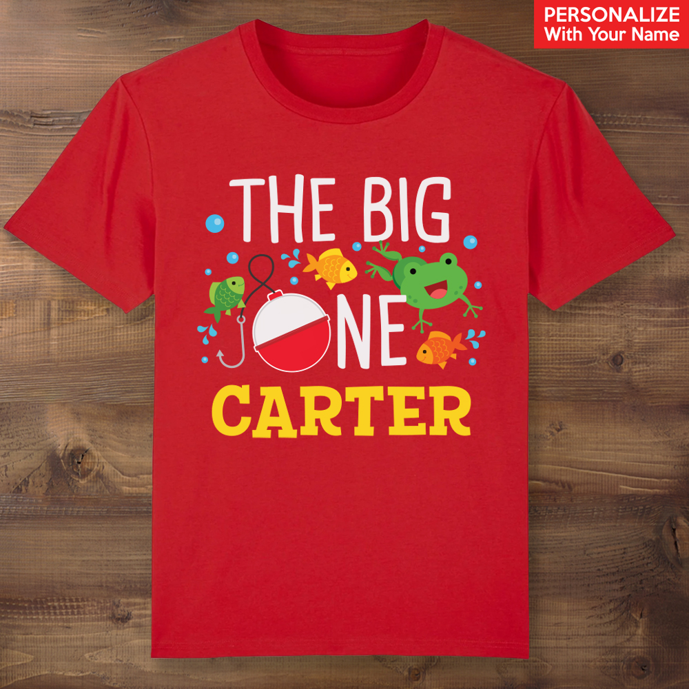 The Big ONE Fisherman Personalized Red T-shirt