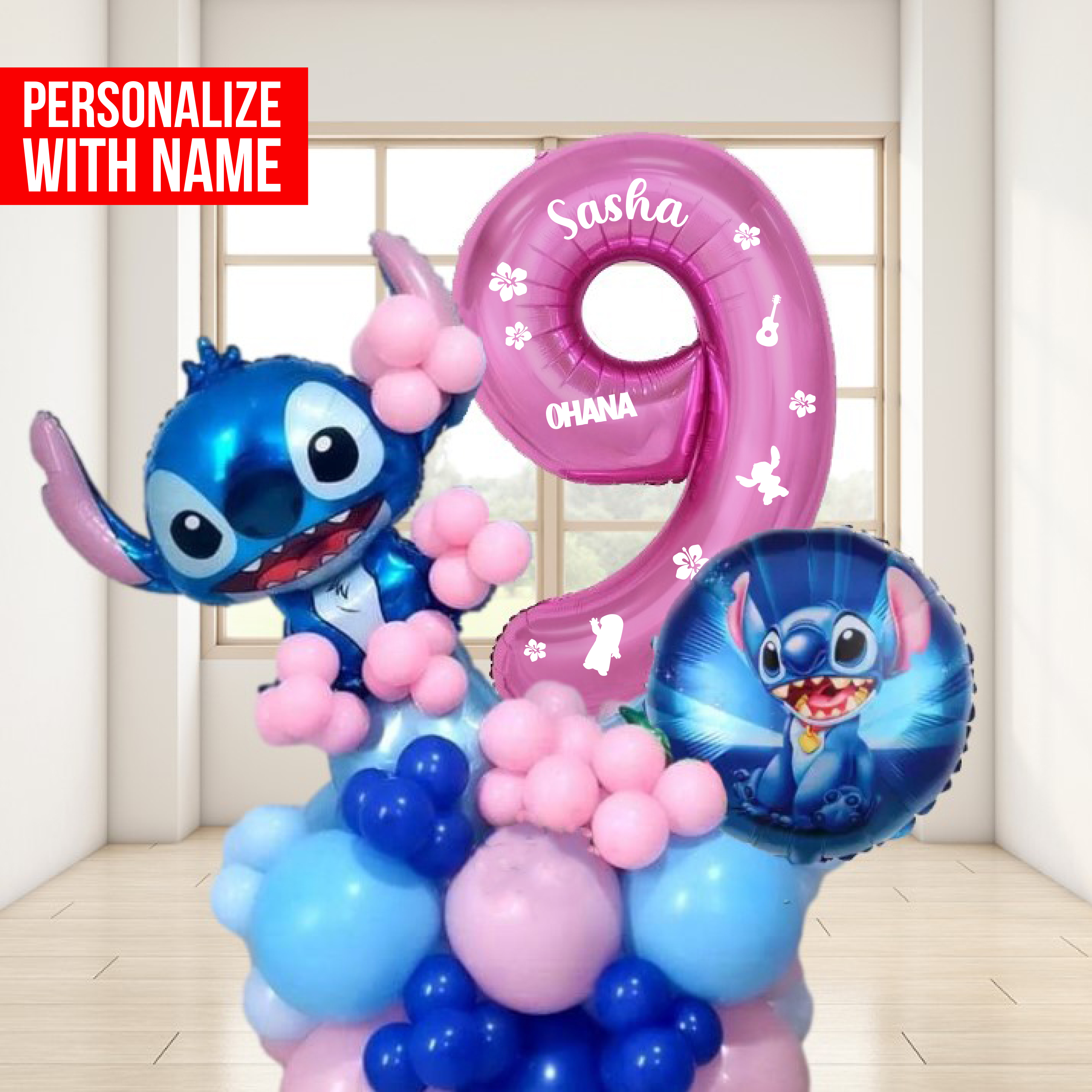 Lilo & Stitch Disney Cartoon Theme Hawaii Kids Animation Toys Happy  Birthday Party Decoration Foil Balloon