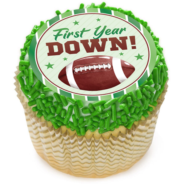 Football Cupcake Icing Toppers 12pk