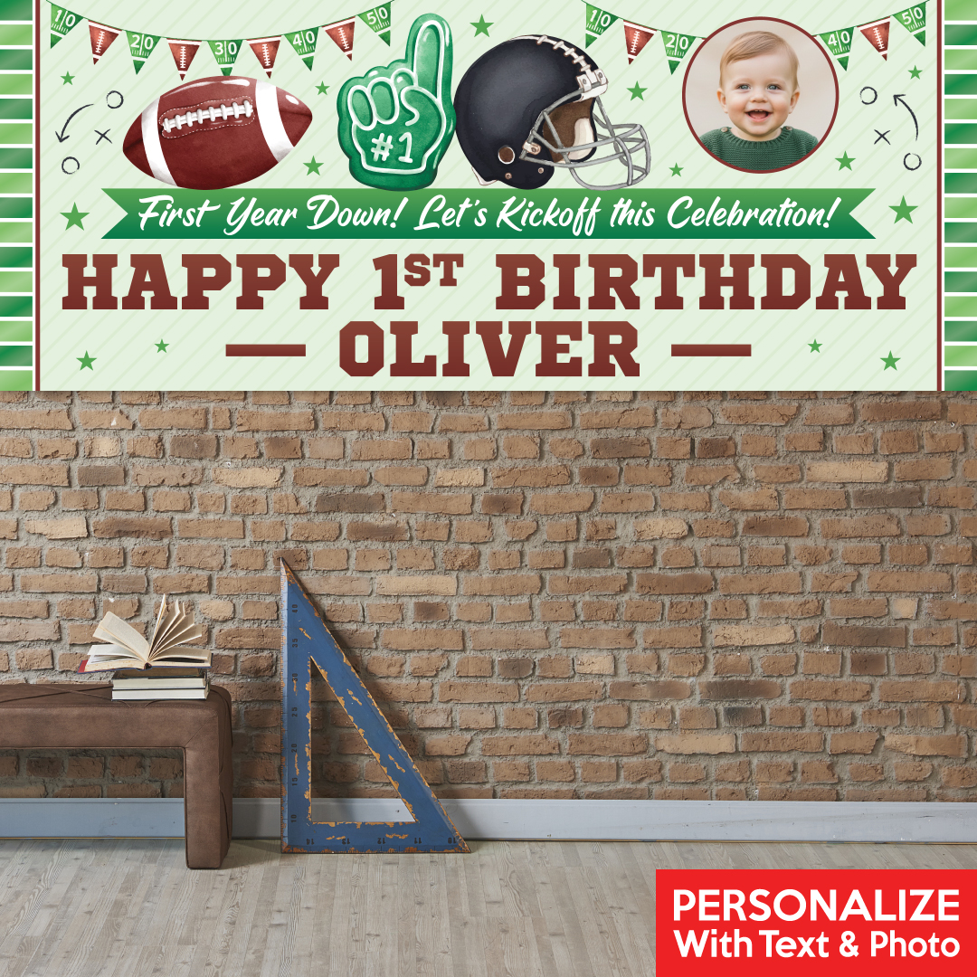 Football 1st PERSONALIZED Giant PHOTO Banner
