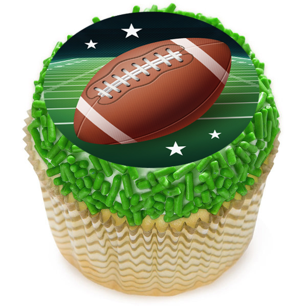 Football Cupcake Icing Toppers 12pk