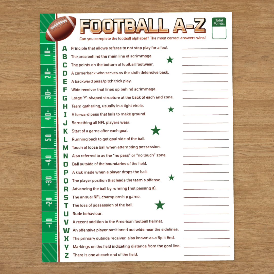 Football A-Z Game