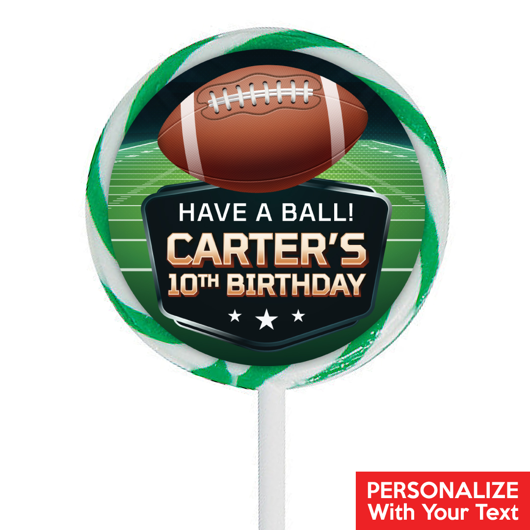 Football PERSONALIZED Lollipops - 12 Pk
