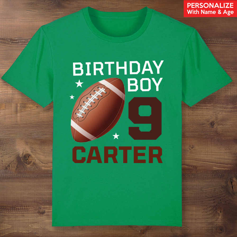 Football Game On Personalized Green T-shirt