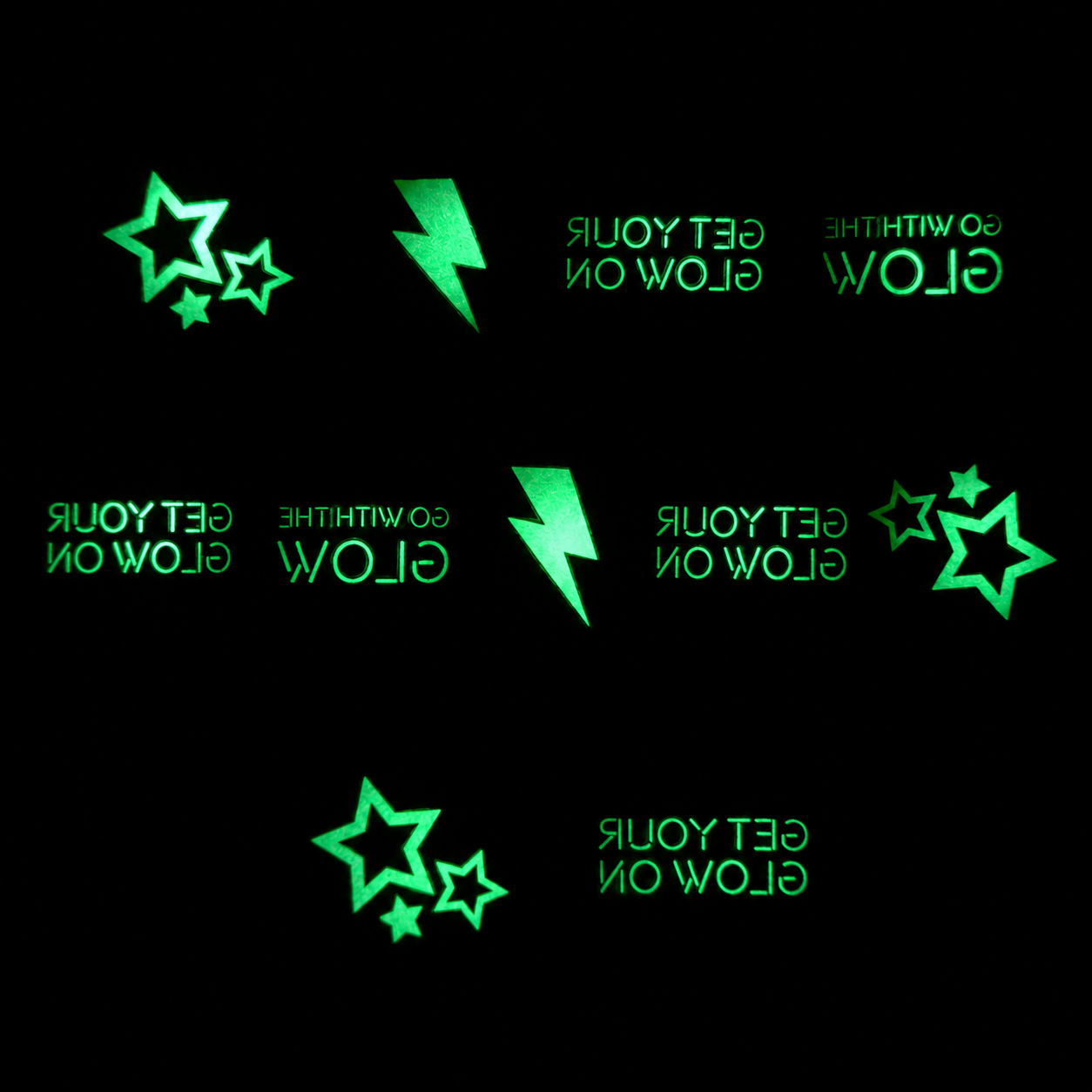 Glow in the Dark Tattoos - 11pcs