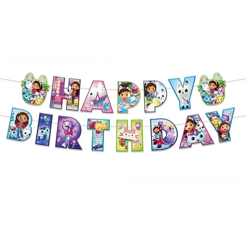 Gabby's Dollhouse Happy Birthday Banner