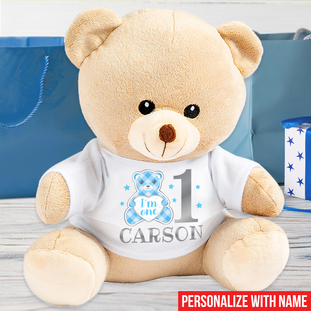 Personalized Blue Gingham ONE 10