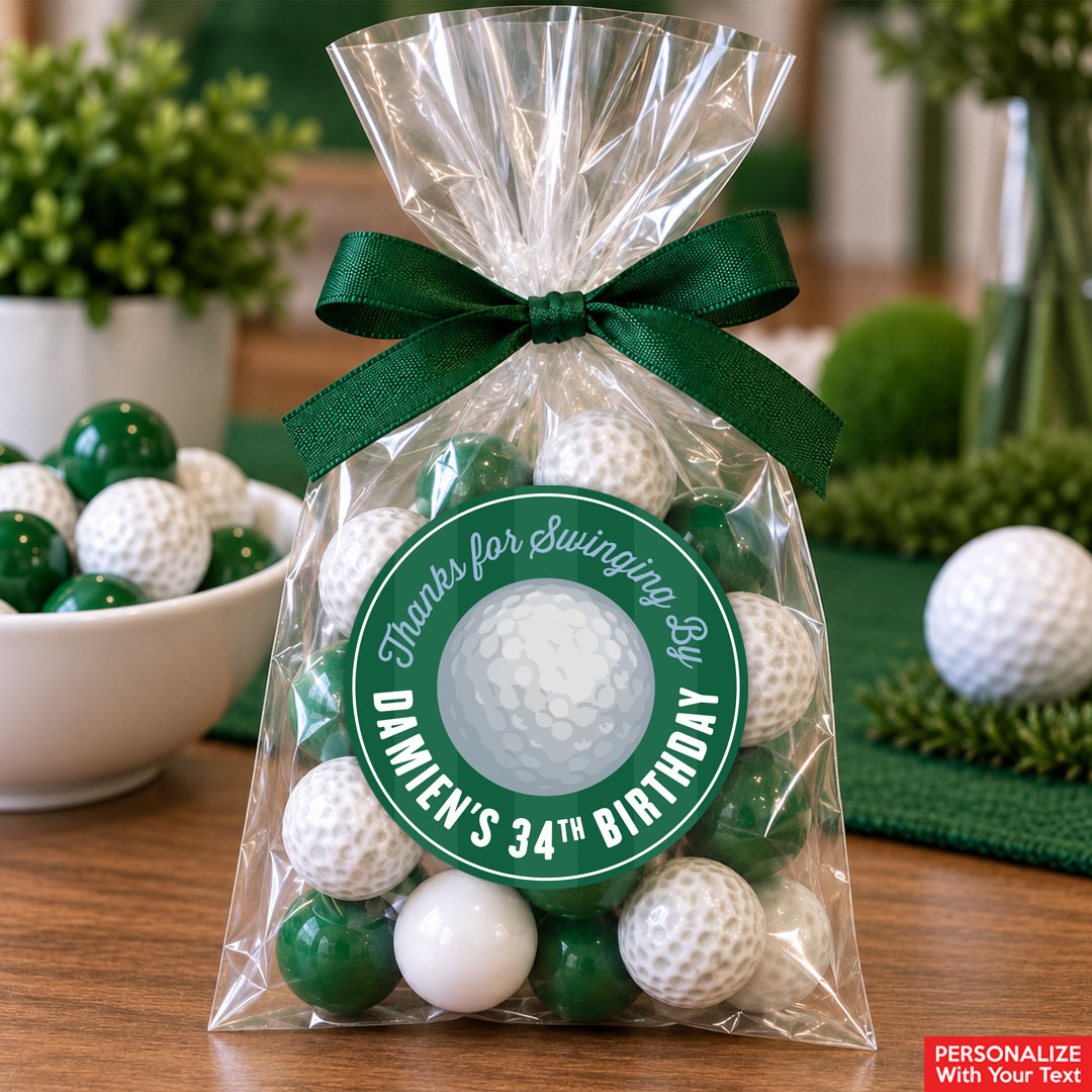 Golf Personalized Treat Favour Stickers 12 Pack