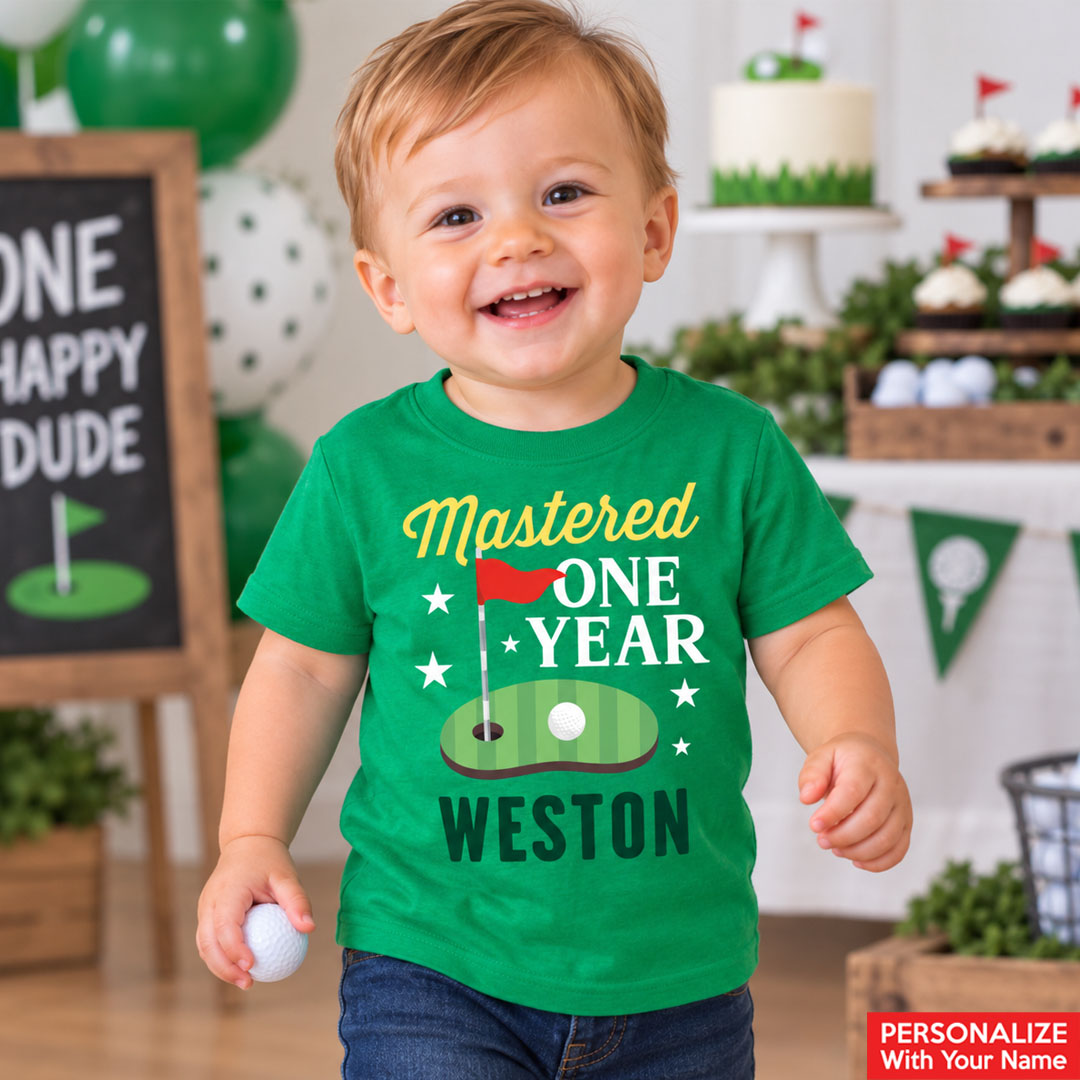 Golf Personalized Mastered One Year Green T-shirt