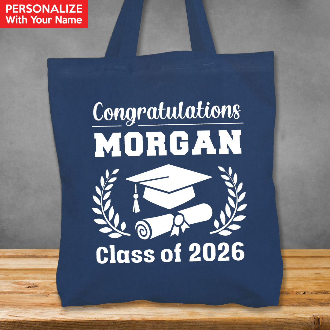 Grad XL Personalized Name Blue Tote