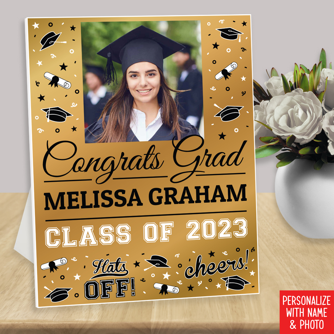 Congrats Grad Sign Personalized Grad Custom Easel Signs Party Supplies Canada - Open A Party