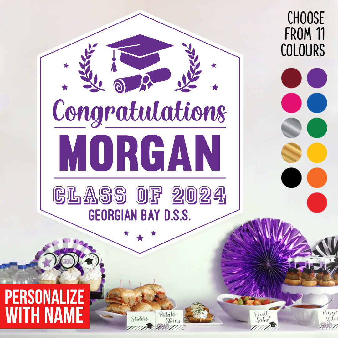 Graduation 2024 Decorations Party Supplies Canada Open A Party   GradColourPersonalizedWallCutout2024 