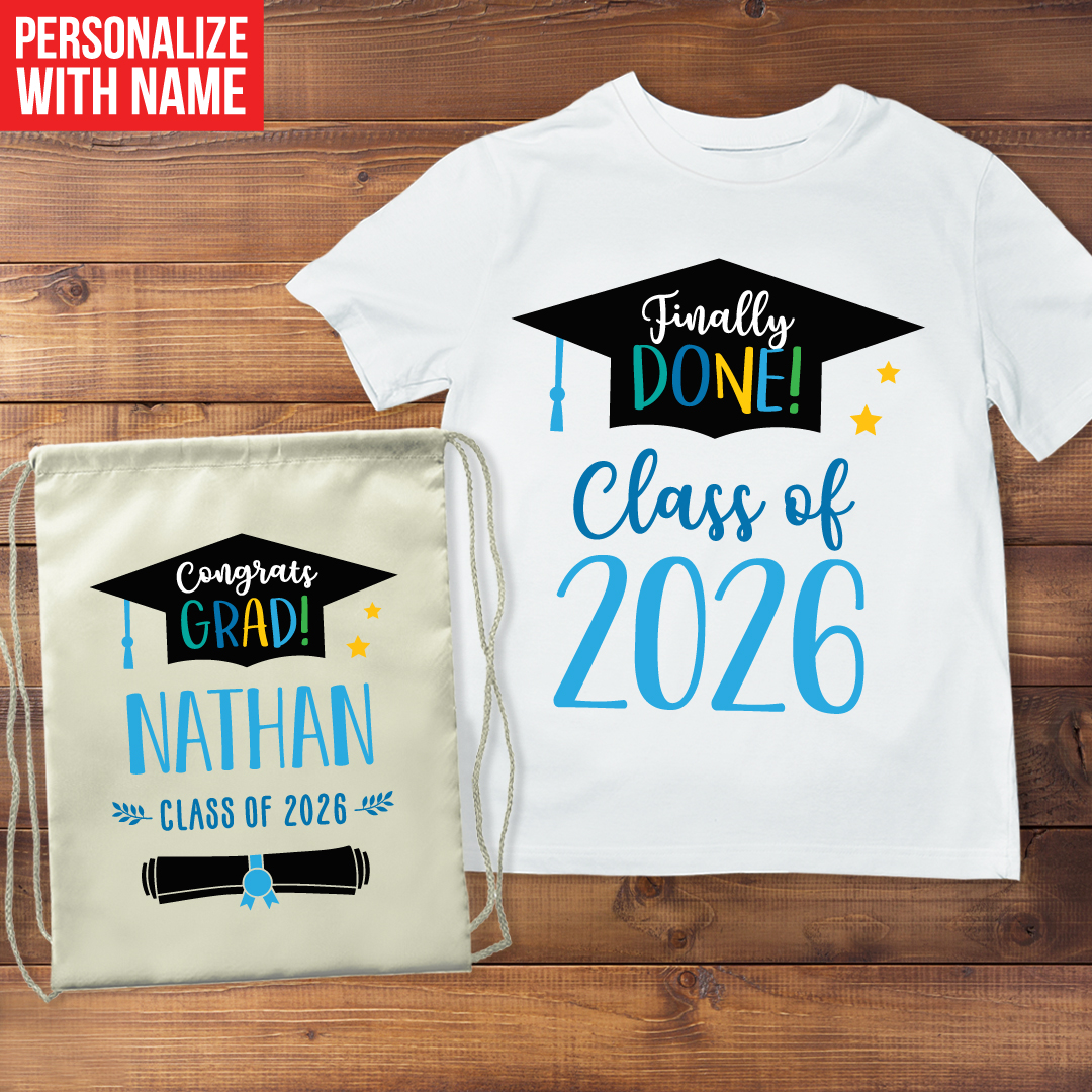 Boy Grad 2026 Personalized Backpack & TShirt Set