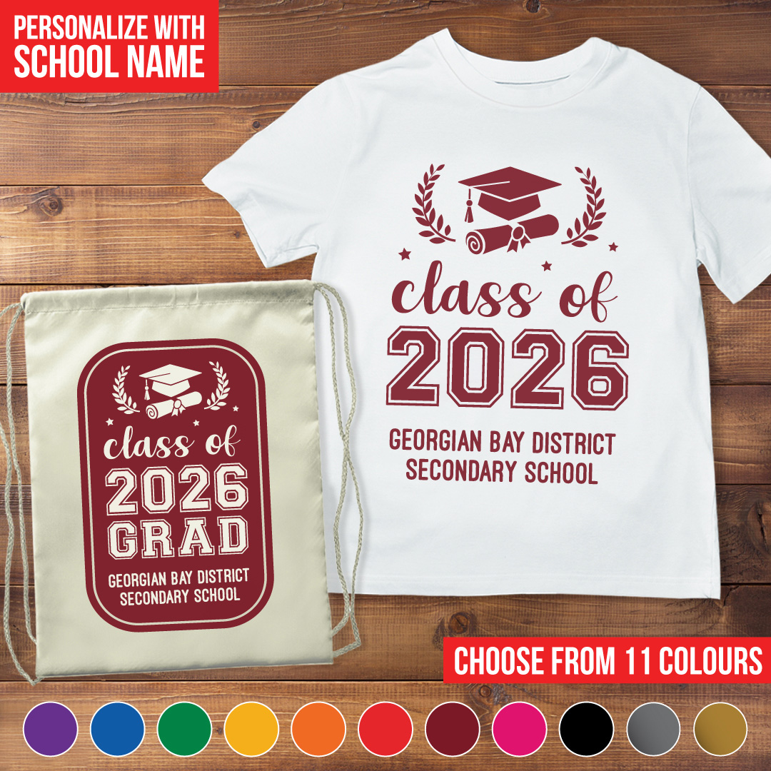Class of 2026 Personalized Backpack & T-Shirt Set