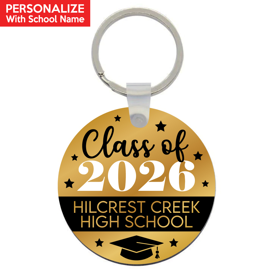 Grad Black & Gold School Name 2