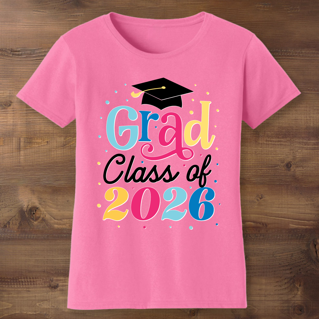Class of 2026 Grad Girl Pink T-shirt