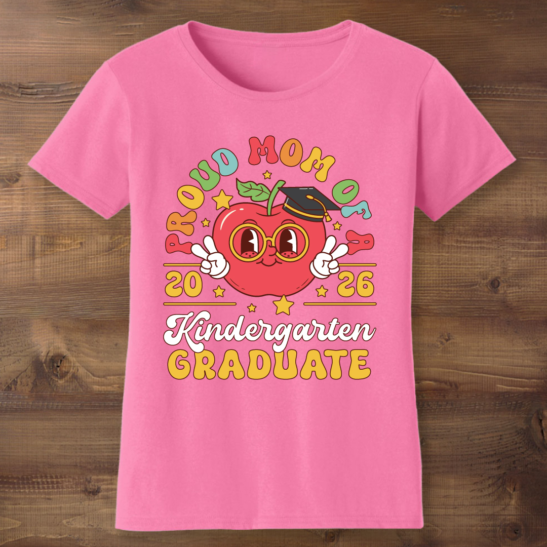 Proud Mom of a Kindergarten Grad Pink T-shirt