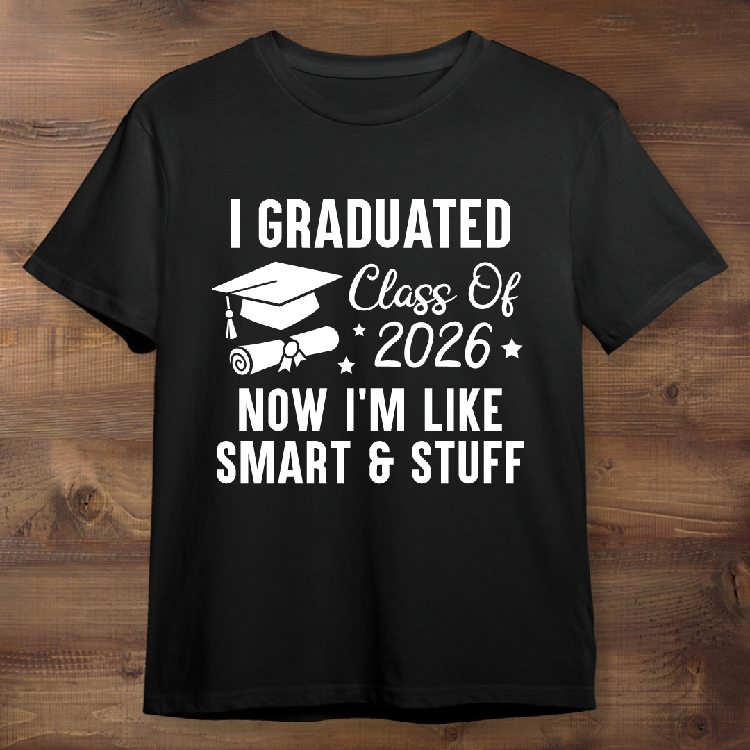 Smart & Stuff Grad 2026 Black T-shirt