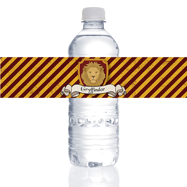 Harry Potter Gryffindor VINYL Bottle Labels - 10 PK Party Supplies