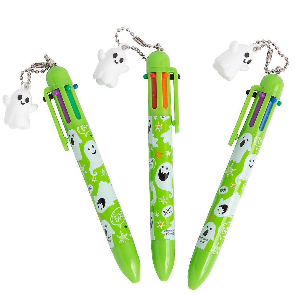 Halloween Deluxe 6 Colour Pens w/ Ghost Charms-12 PK